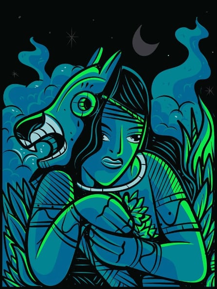 Ilustración de un nahual