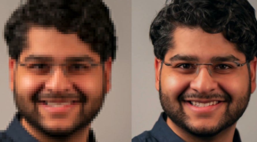 Foto pixelada convertida en HD