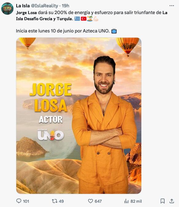 Jorge Losa es anunciado como participante en La Isla.