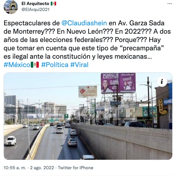 Acusan que publicidad de Claudia Sheinbaum llegó hasta Monterrey