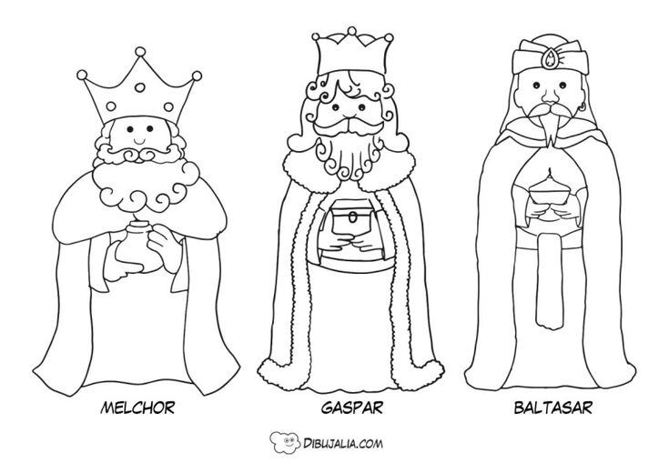 Dibujos de Reyes Magos para colorear