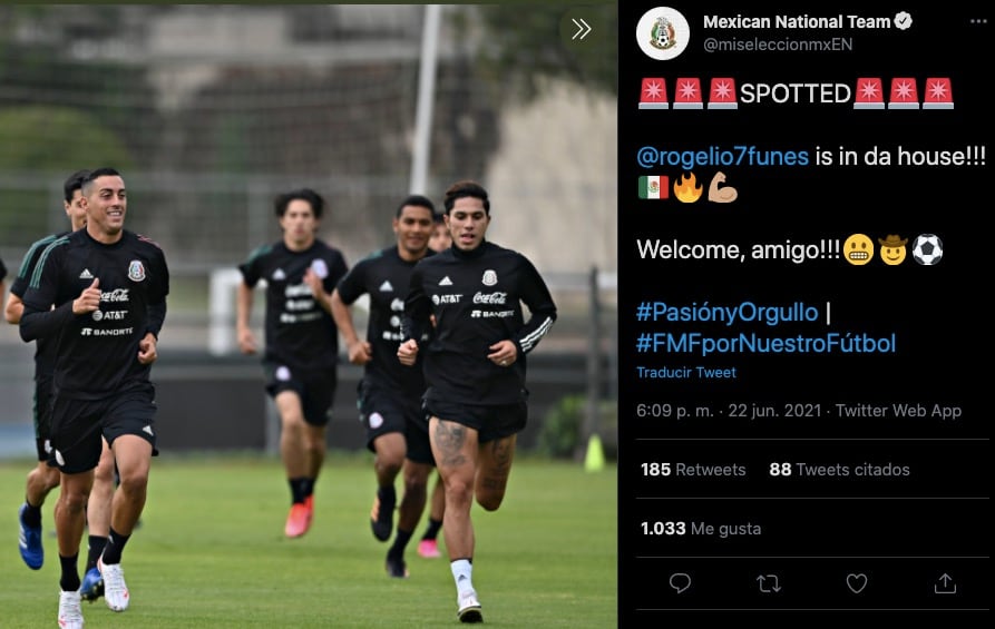 Rogelio Funes Mori ya entrena con el Tri