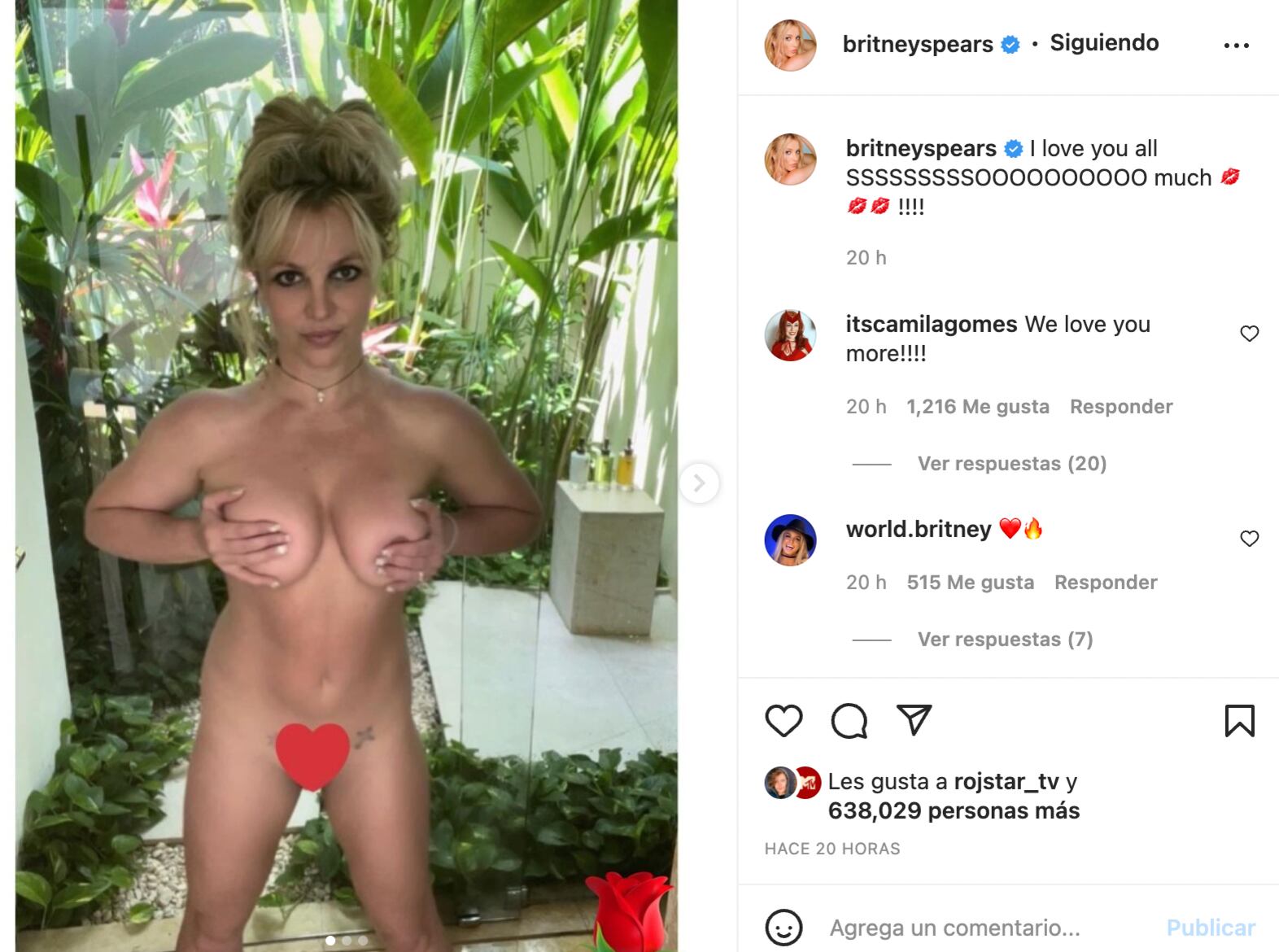 La cantante manda mensaje de cariño a sus fans