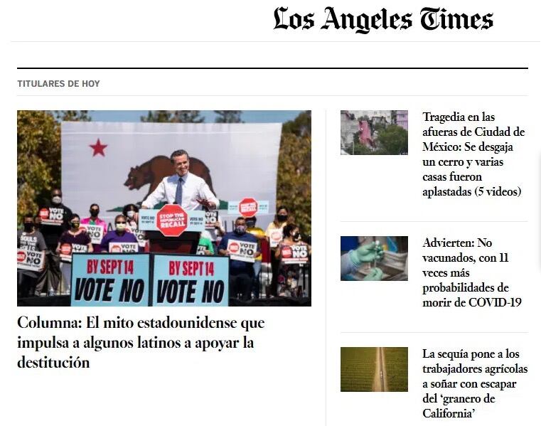 Diario Los Ángeles Times informa sobre el desgajamiento en el Cerro del Chiquihuite