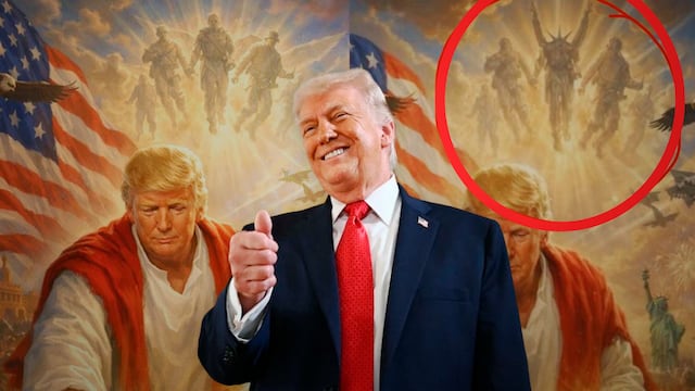 Donald Trump coloca a demonio en su imagen como Jesucristo.