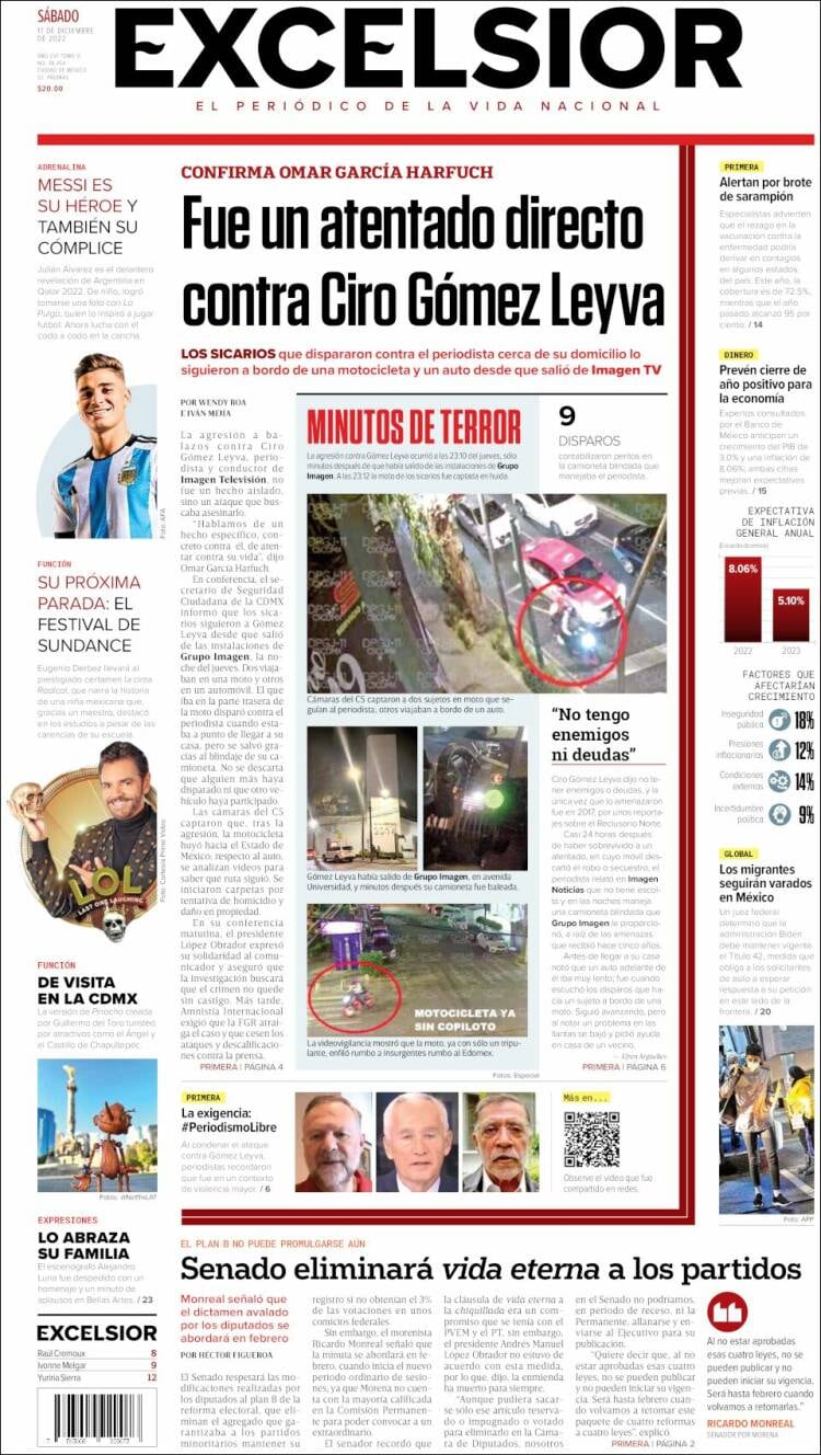 Portada de Excélsior