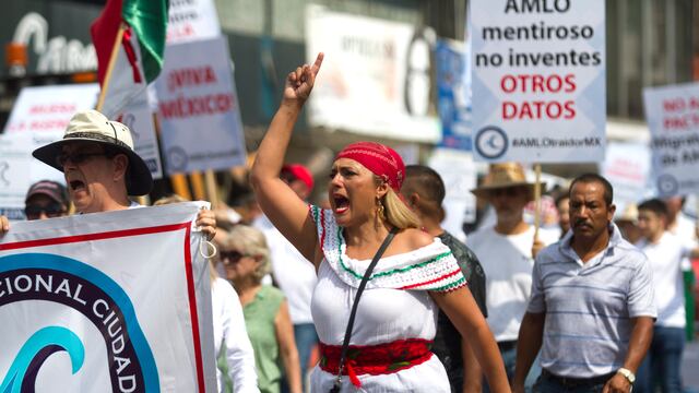 Marcha contra Andrés Manuel López Obrador.