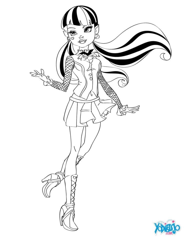 5 dibujos de Draculaura para imprimir y colorear del personaje de Monster High que cumple años en el Día de San Valentín