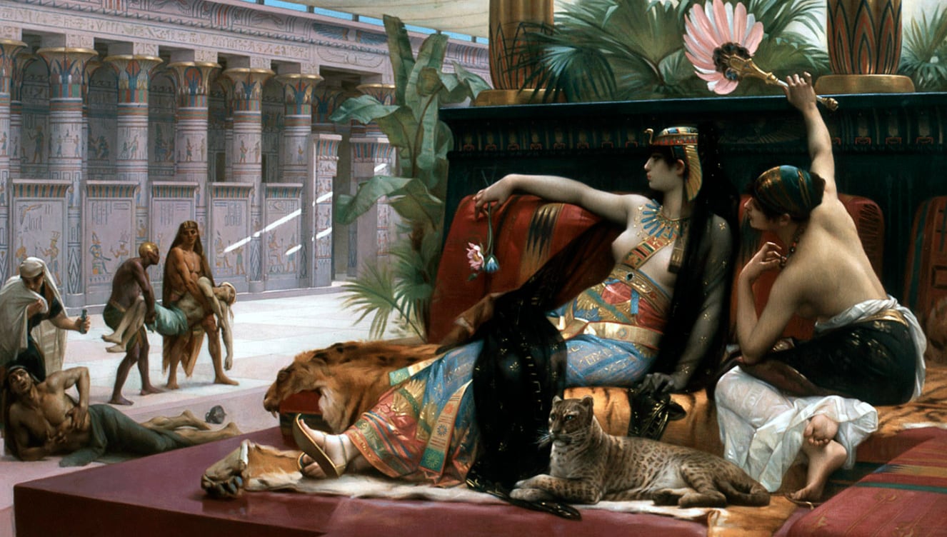Cleopatra probando venenos con prisioneros condenados