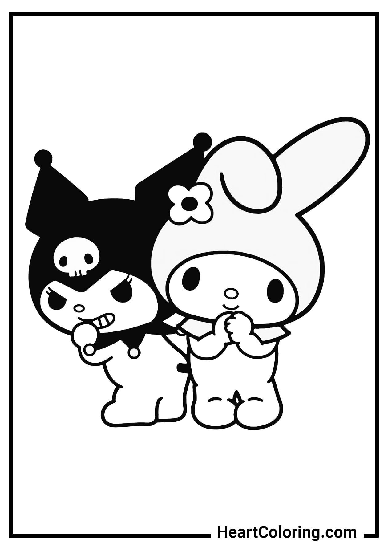 Dibujos de My Melody y Kuromi, amigas de Hello Kitty