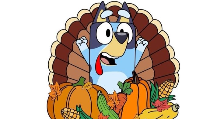 Dibujos de Bluey por el Día de Acción de Gracias para colorear