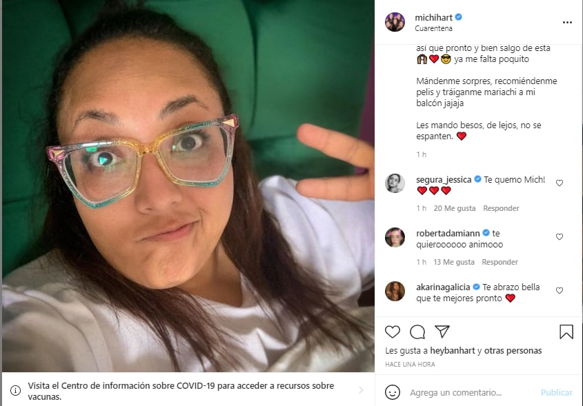Post de Instagram; Michelle Rodríguez se contagió de Covid-19.