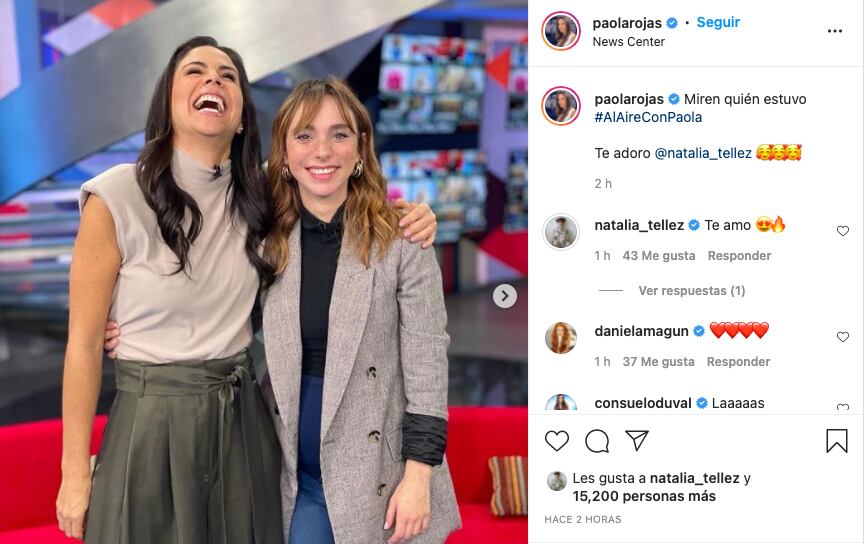 Natalia Téllez visita a Paola Rojas en su noticiero