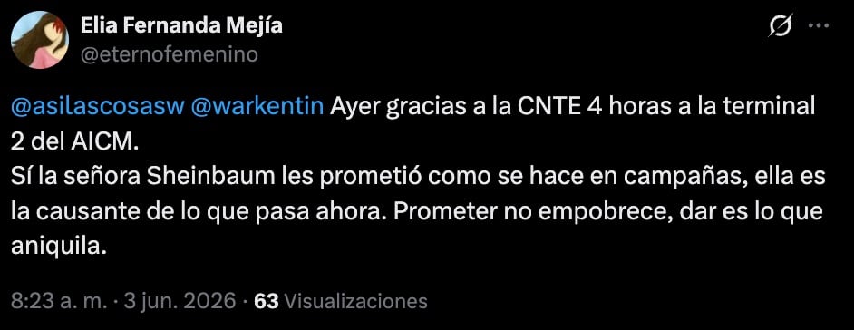 Afectaciones en AICM por protestas de la CNTE