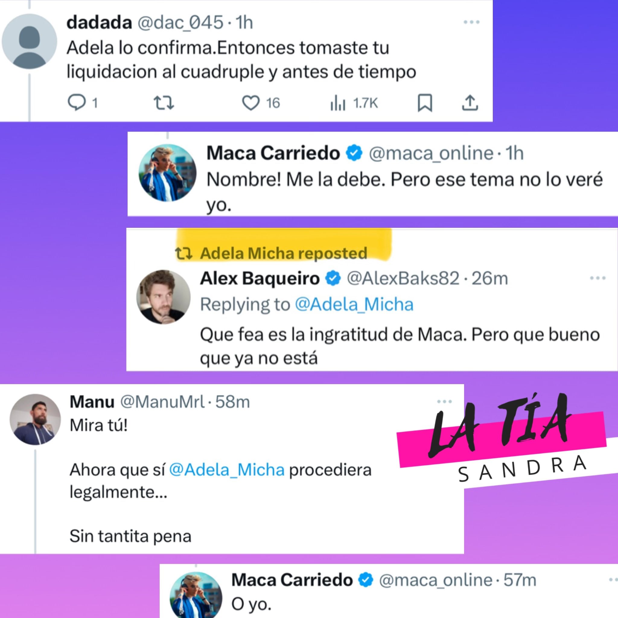 Pelea de Adela Micha y Maca Carriedo.