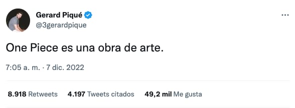 Gerard Piqué se declara fan de One Piece