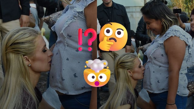 Paris Hilton sí beso el vientre de una fan embarazada