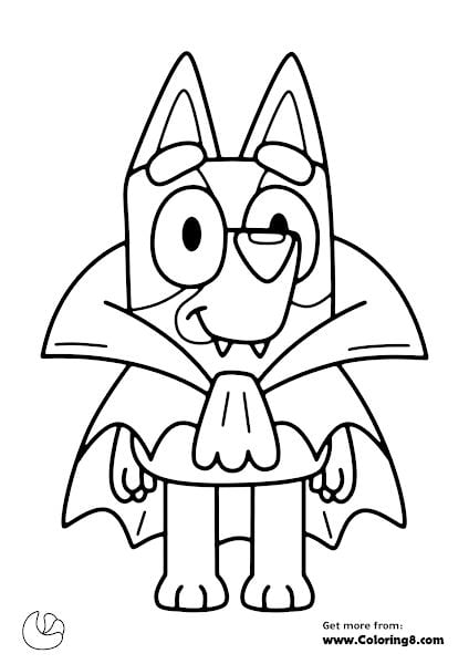 Dibujo de Bluey en Halloween