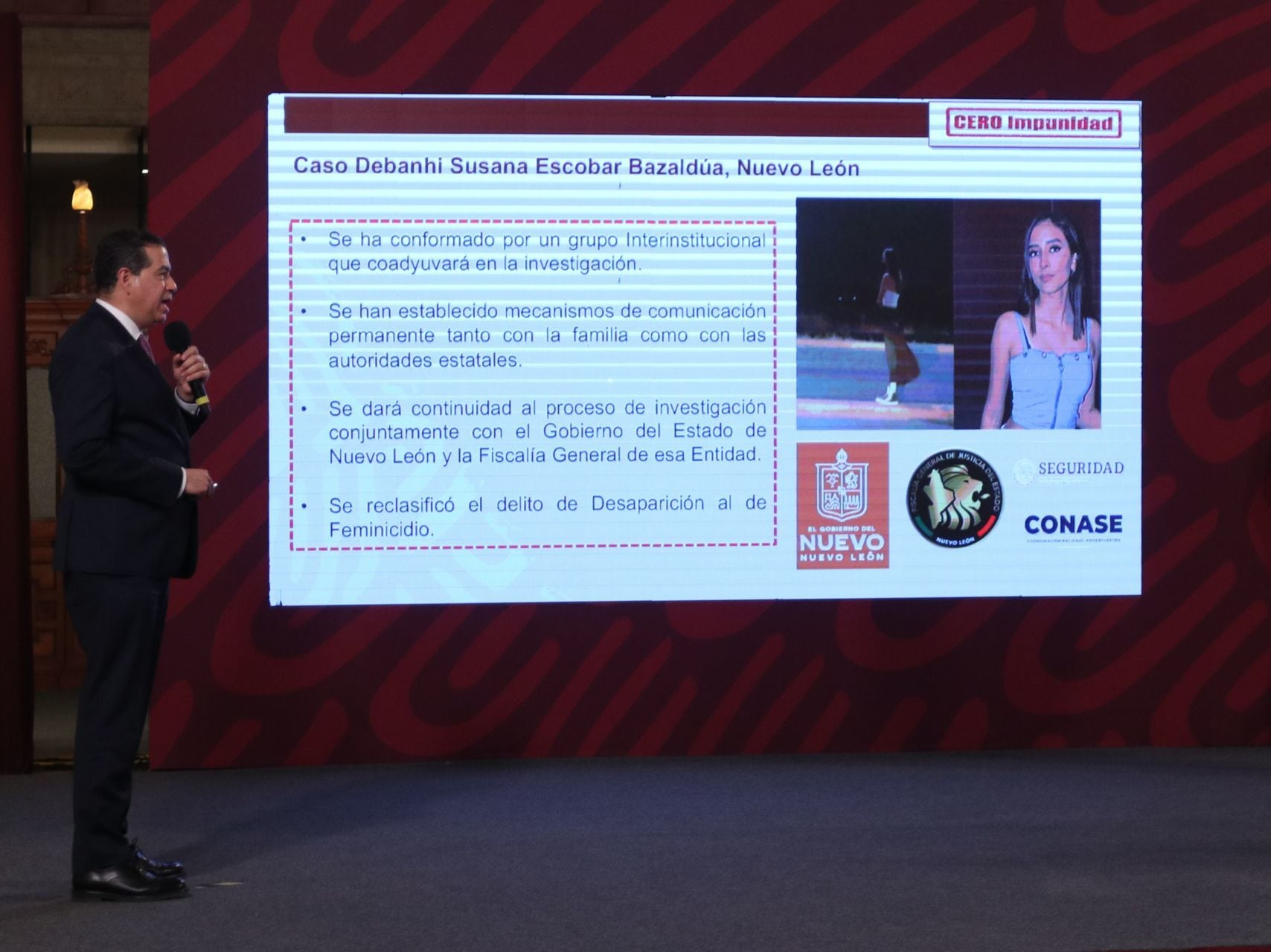 Ricardo Mejía Berdeja, subsecretario de la SSPC, hablando sobre caso Debanhi Escobar.