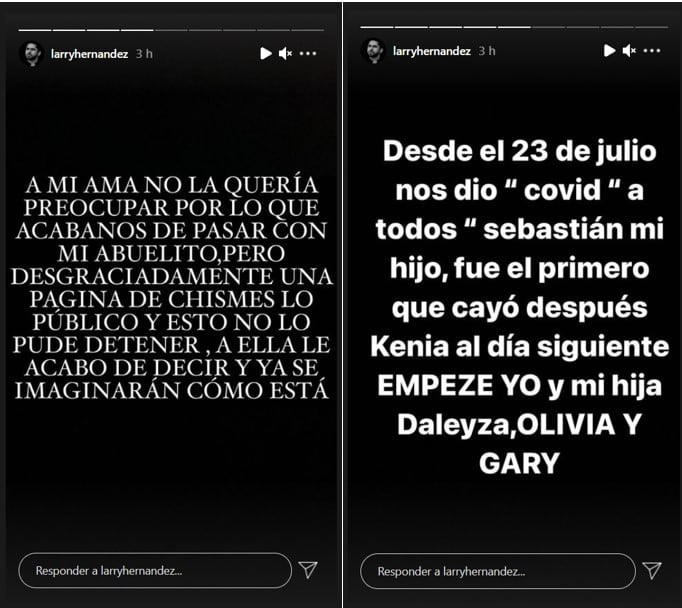 Historias de Larry Hernández en Instagram