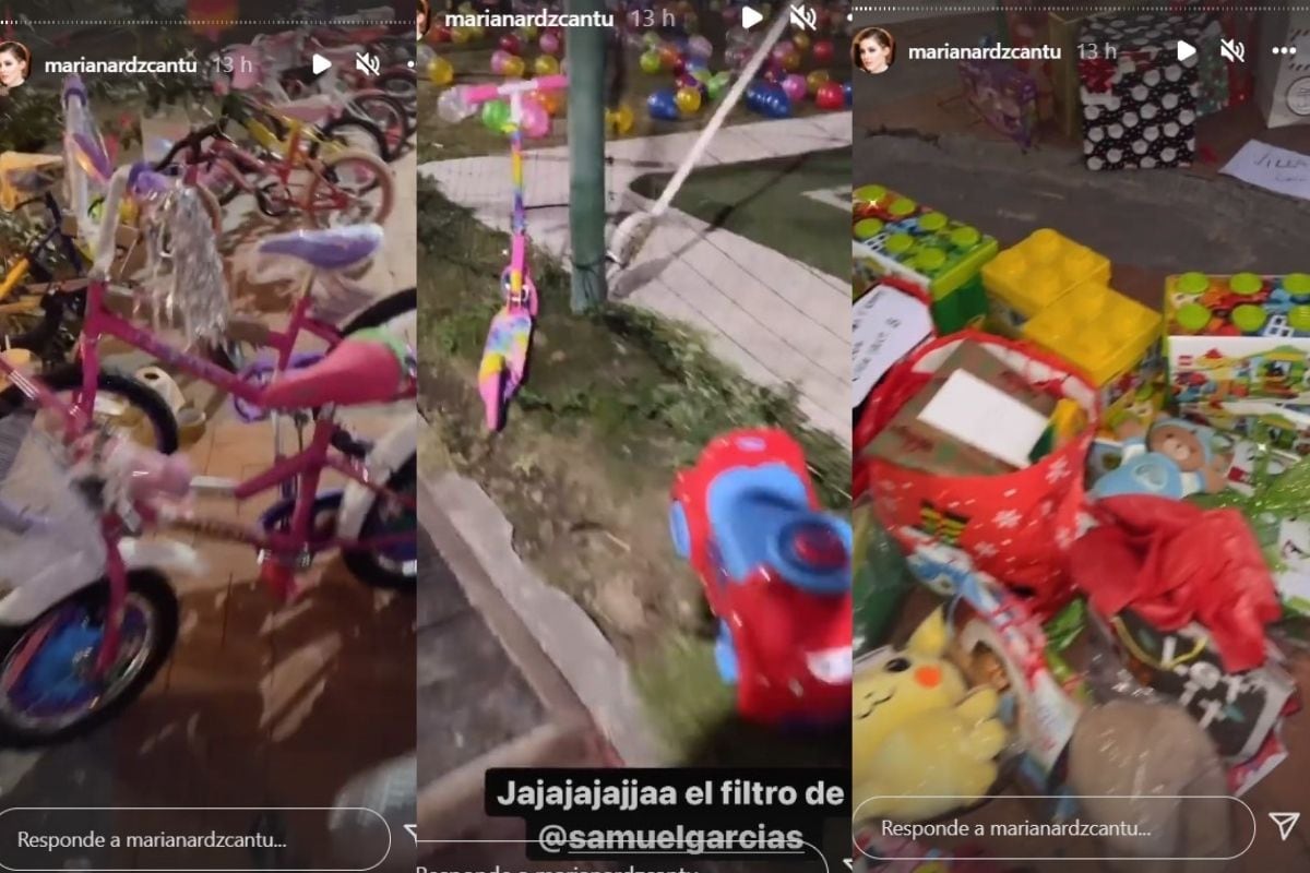 Mariana Rodríguez madruga para donar juguetes en Navidad