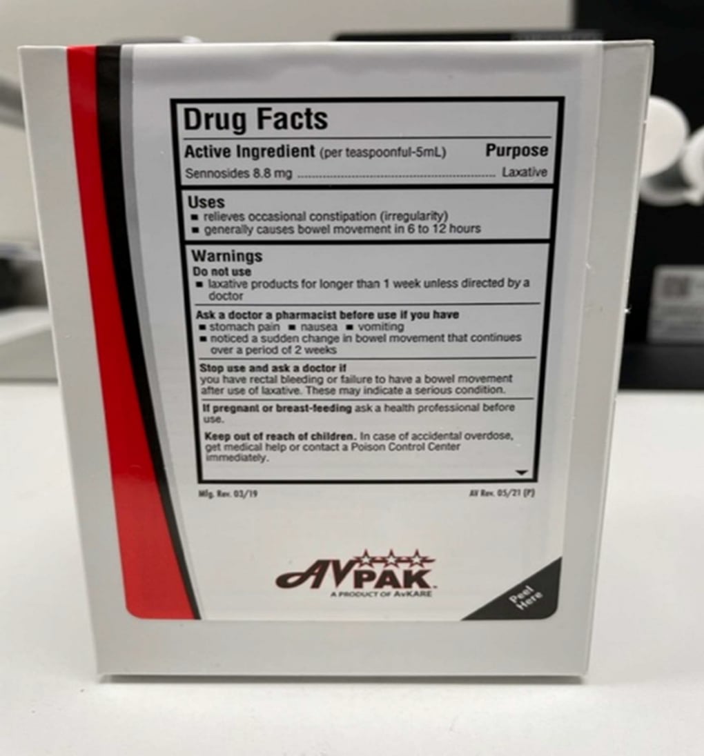 Laxante Senna Syrup retirado por la FDA