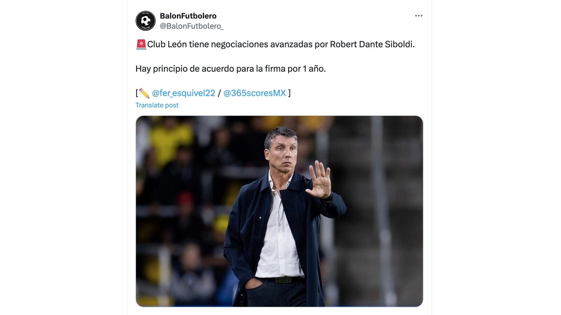 Siboldi sería nuevo DT de Club León.