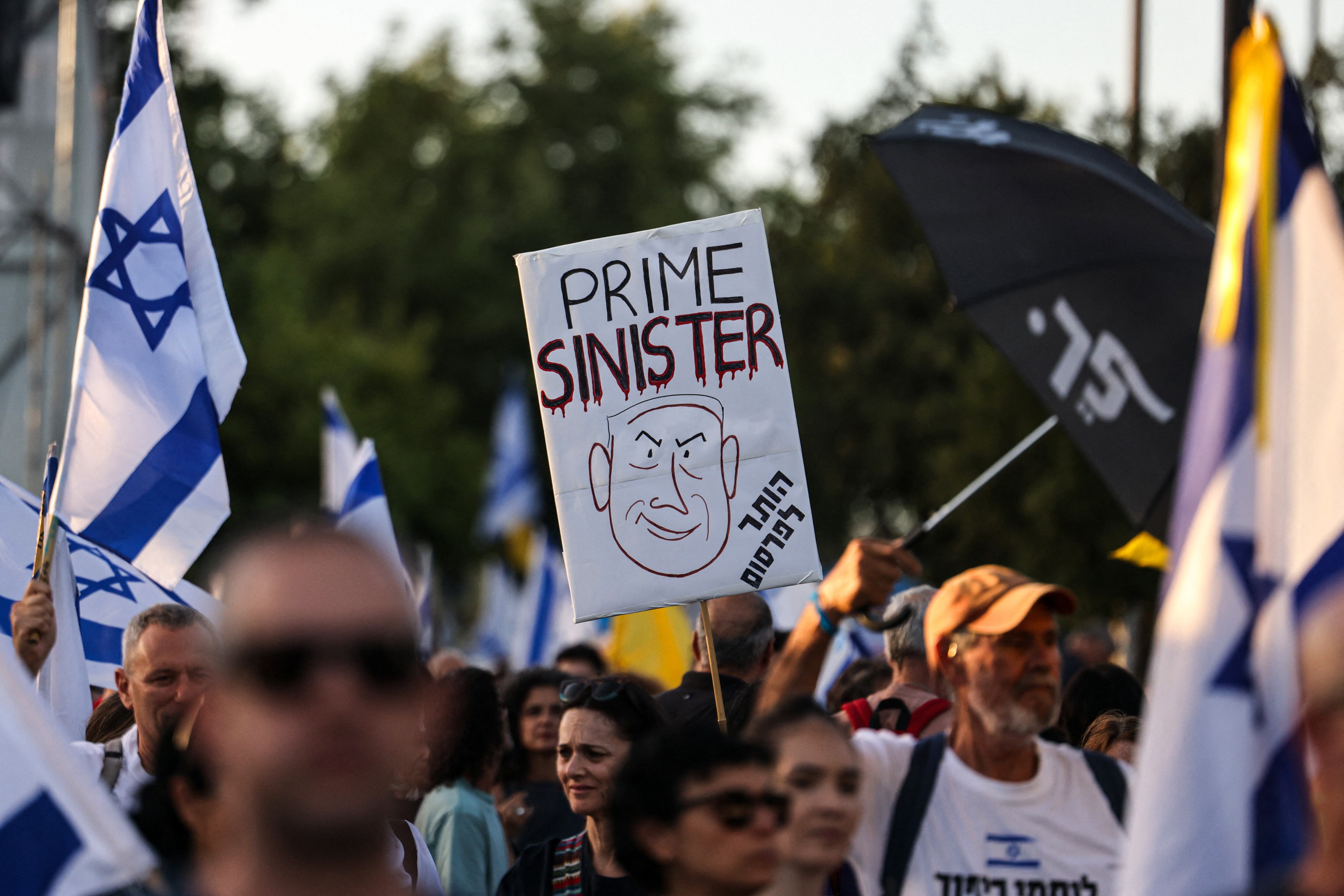 Protestas en Israel contra Benjamín Netanyahu