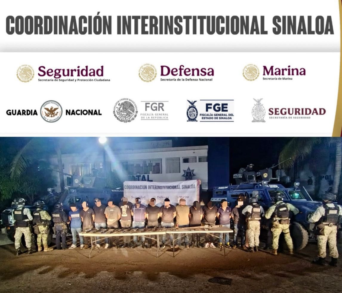 Detención de 14 personas en Navolato, Sinaloa