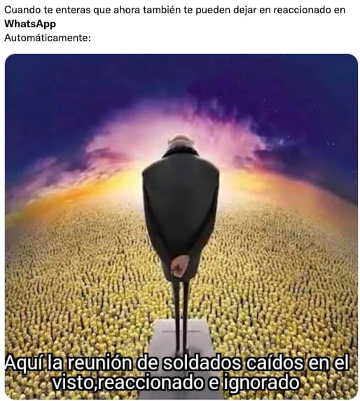Memes sobre reacciones de WhatsApp