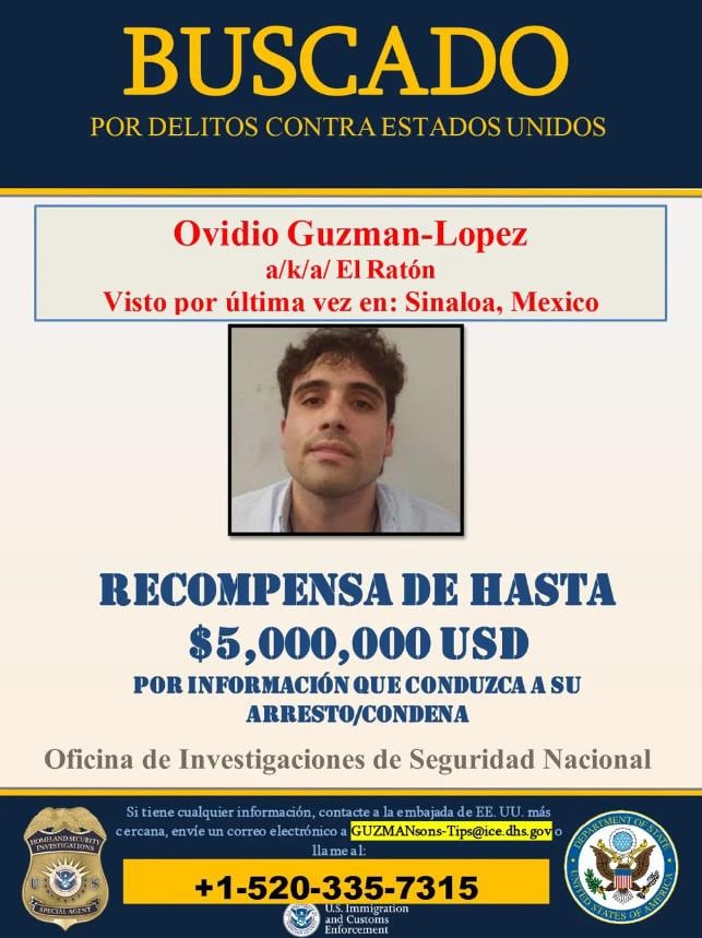Ovidio Guzmán, uno de los más buscados por Estados Unidos