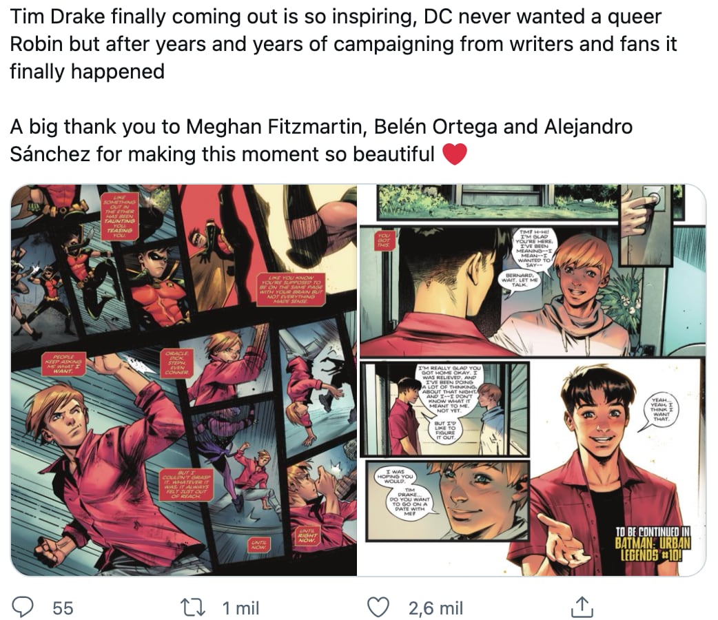 Usuarios reaccionan a la bisexualidad de Robin