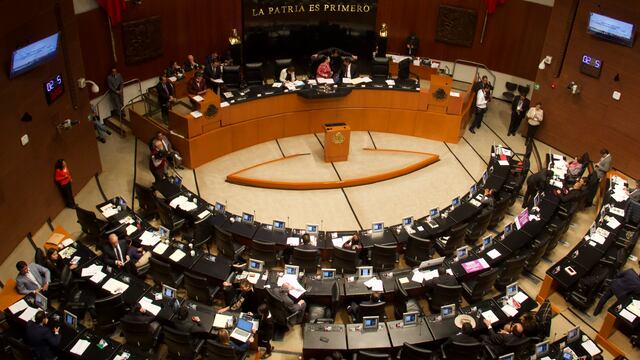 Aspecto Sesión Ordinaria en la cámara de Senadores.