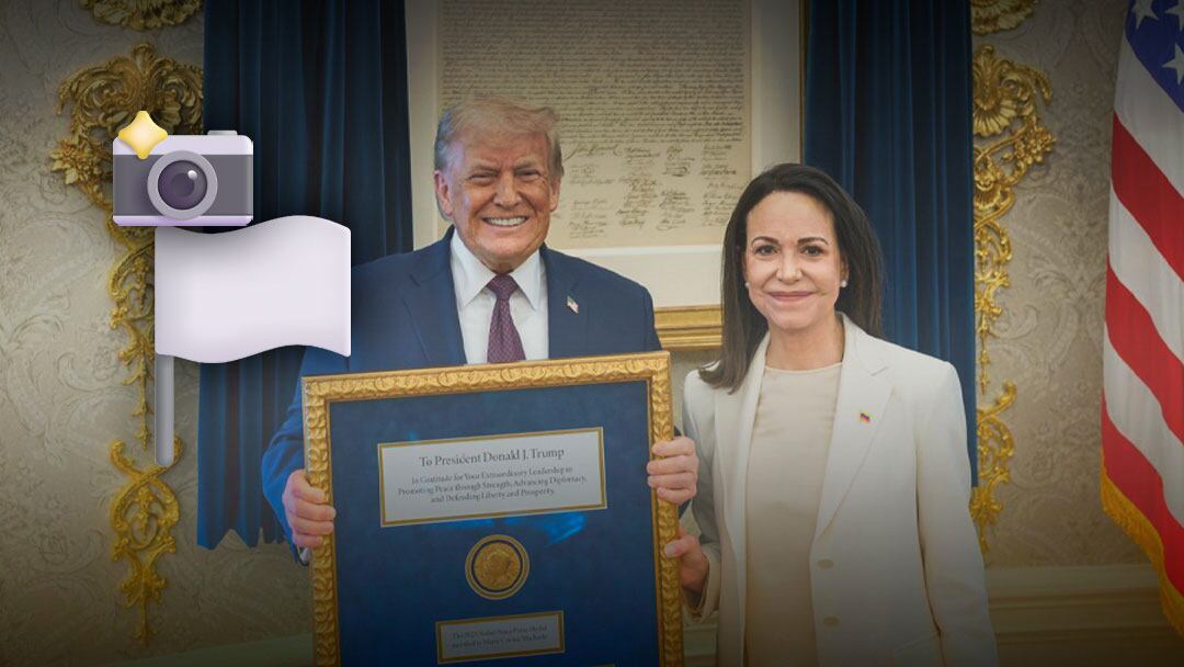 Foto de entrega del Nobel de la Paz de María Corina Machado