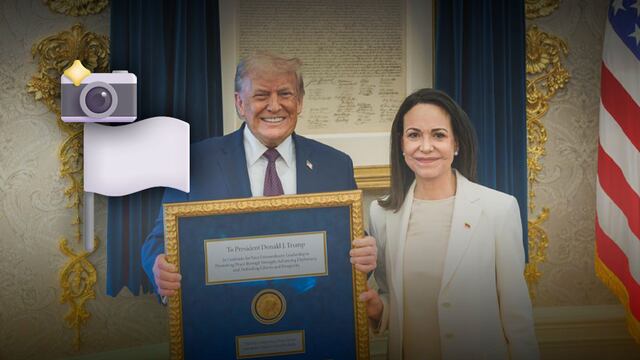 Foto de entrega del Nobel de la Paz de María Corina Machado