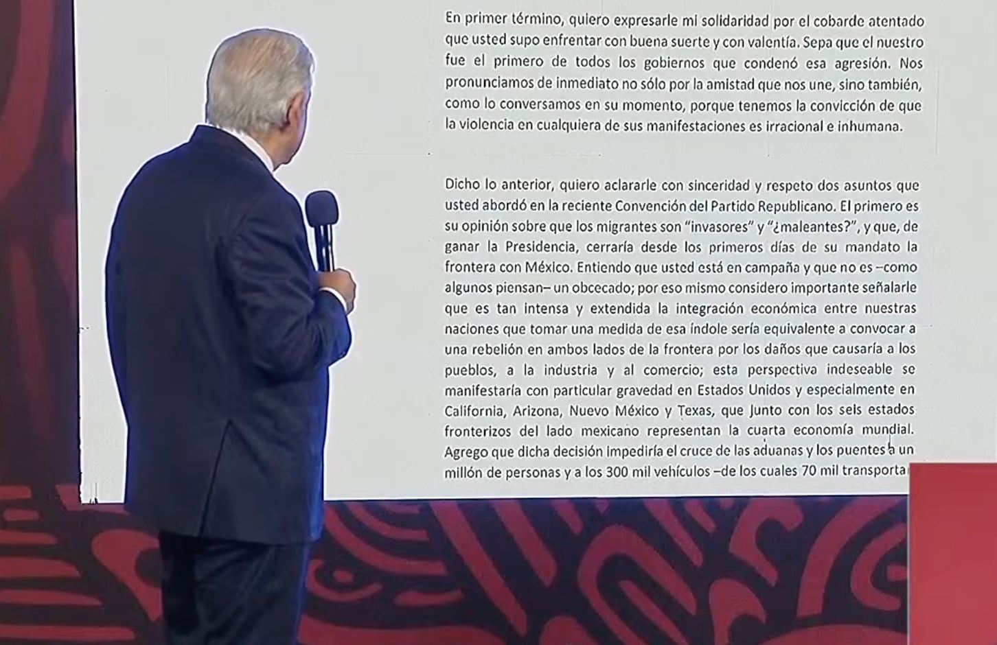 AMLO lee carta que enviará a Donald Trump