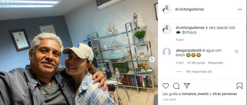 Chiquis RIvera y el dr. Víctor Gutiérrez