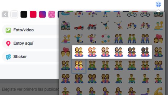 Facebook añade tonos de piel a los emojis de familia