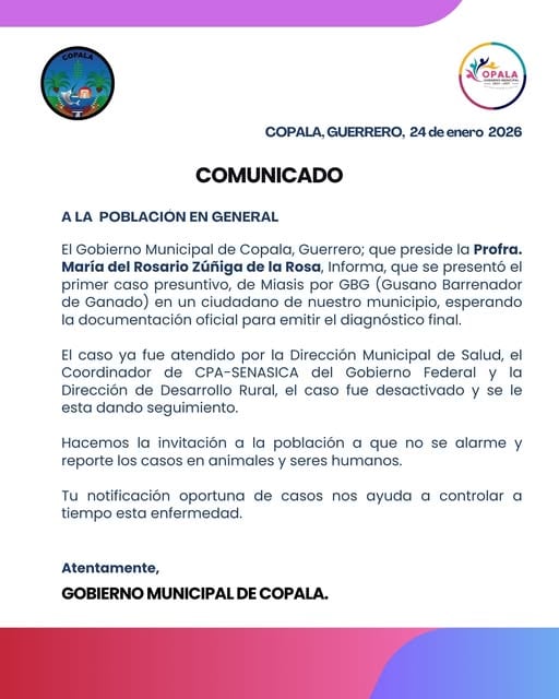 Alerta en Guerrero por un posible caso de gusano barrenador en humanos