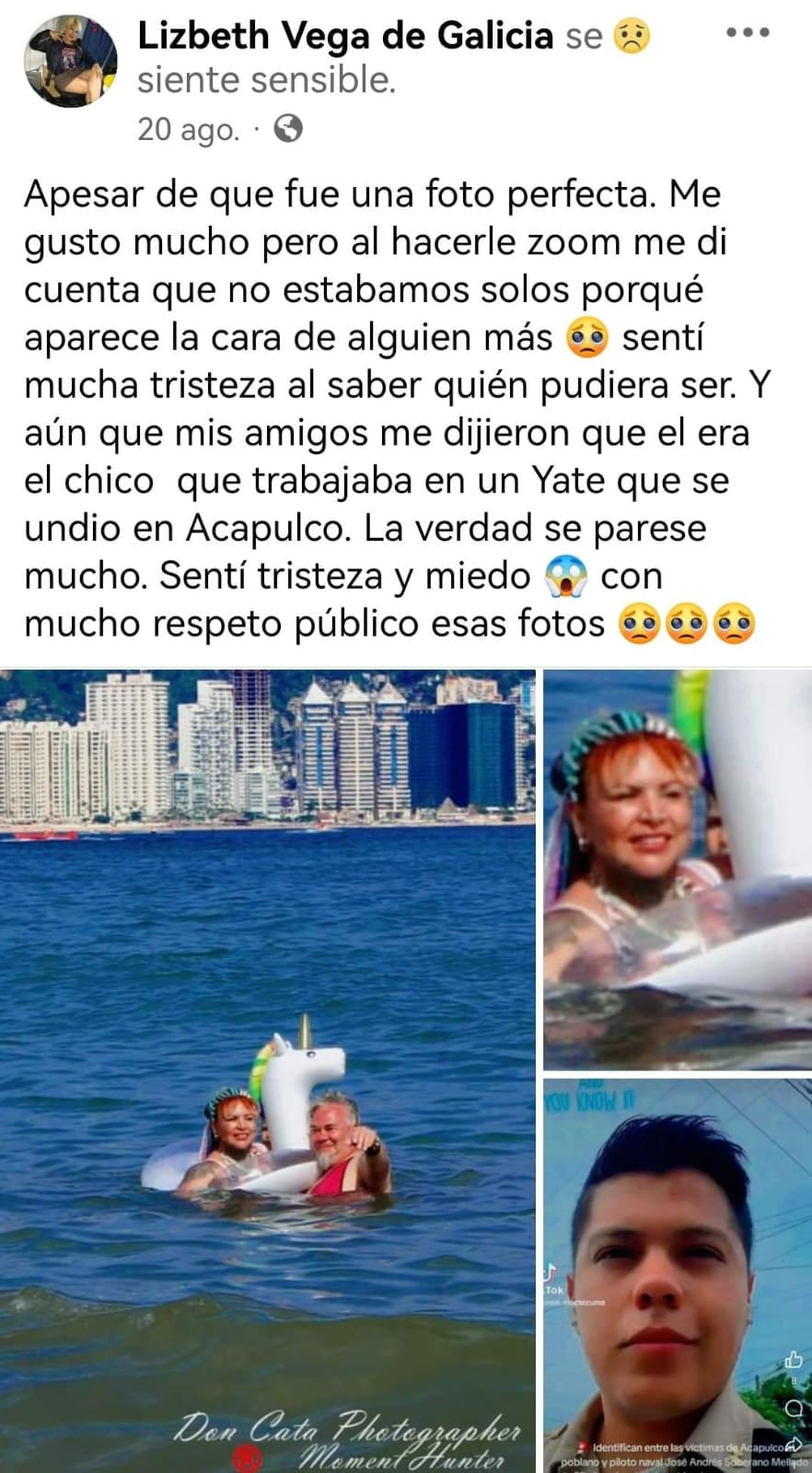 Capta a fantasma en foto de vacaciones en Acapulco