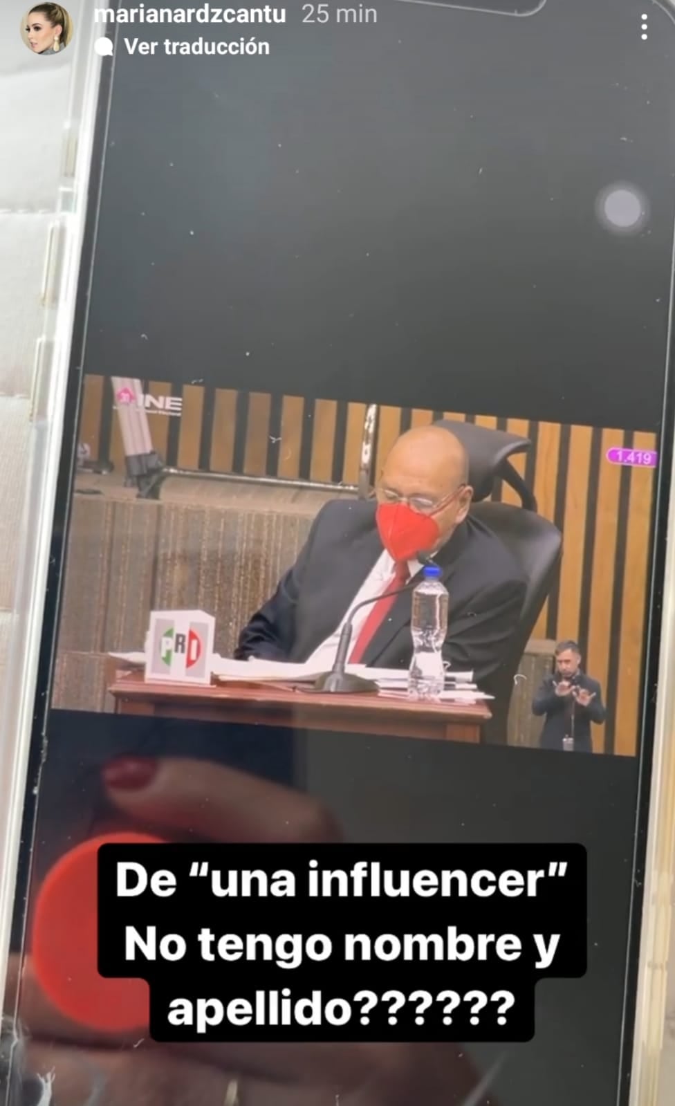 Mariana Rodríguez transmitió la sesión del INE