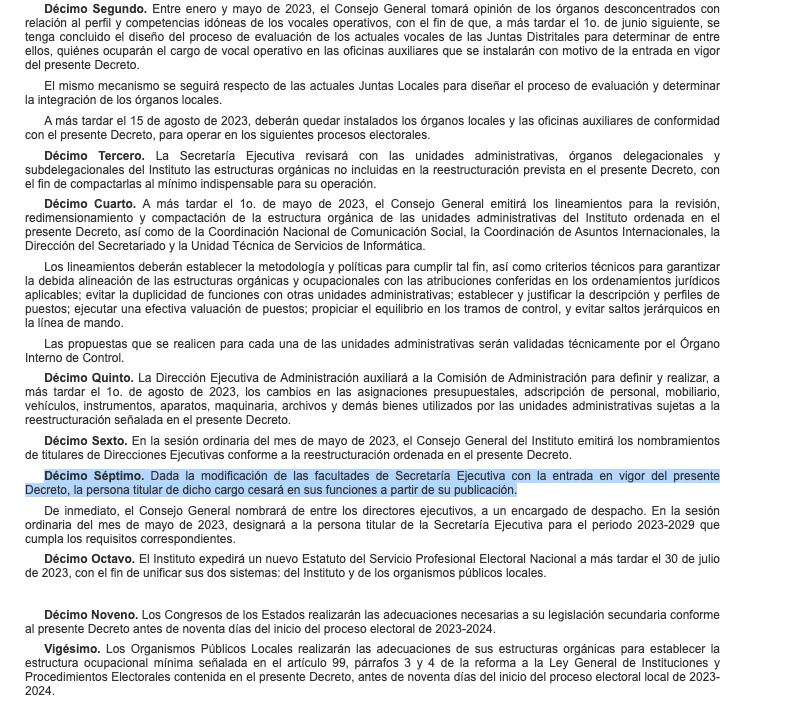 Artículos transitorios en decreto del Plan B