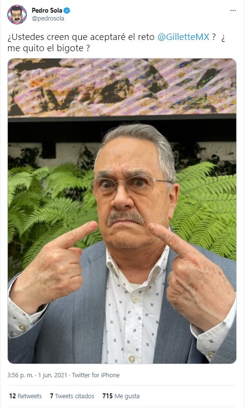 Pedro Sola se quita el bigote después de usarlo por 30 años