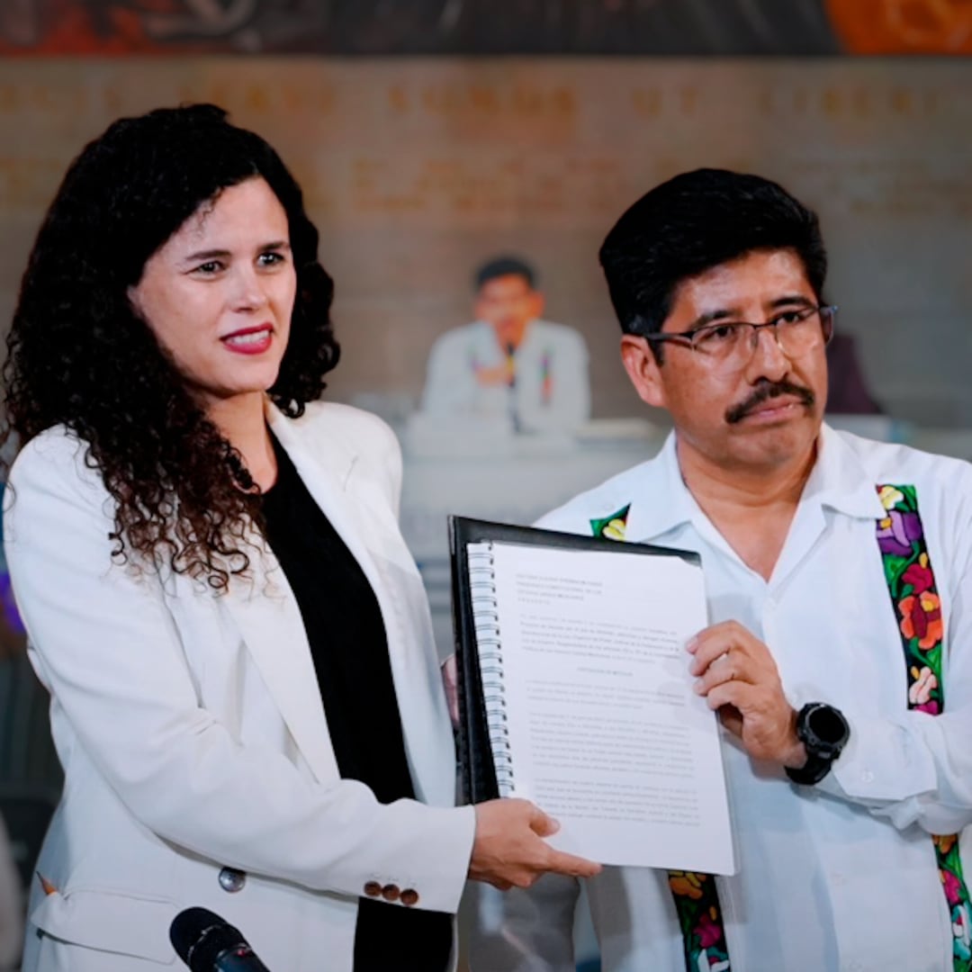 Luisa Alcalde recibe de Hugo Aguilar propuesta para reformar Ley de Amparo y Poder Judicial