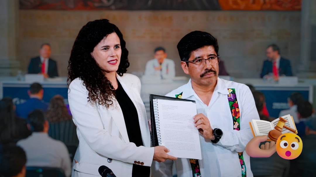 Luisa Alcalde recibe de Hugo Aguilar propuesta para reformar Ley de Amparo y Poder Judicial