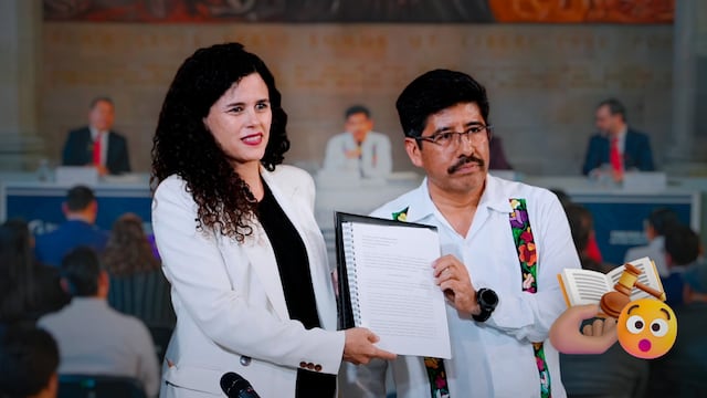Luisa Alcalde recibe de Hugo Aguilar propuesta para reformar Ley de Amparo y Poder Judicial