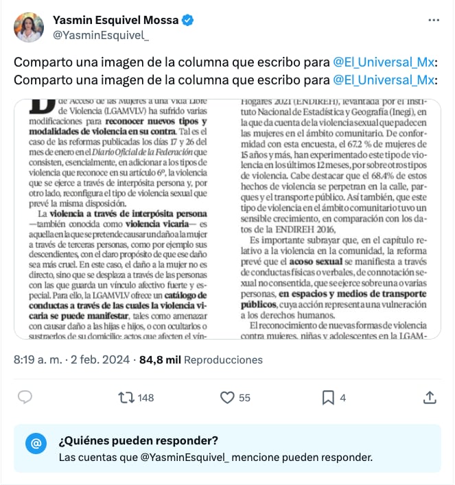 Yasmín Esquivel quita los comentarios de redes sociales tras lluvia de memes por un supuesto “nuevo plagio”