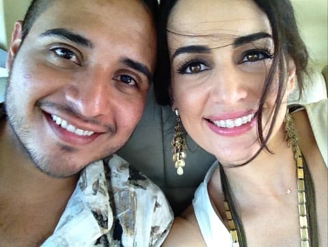 Ana de la Reguera con su maquillista Jonathan Lule.