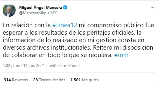 Miguel Ángel Mancera tuit