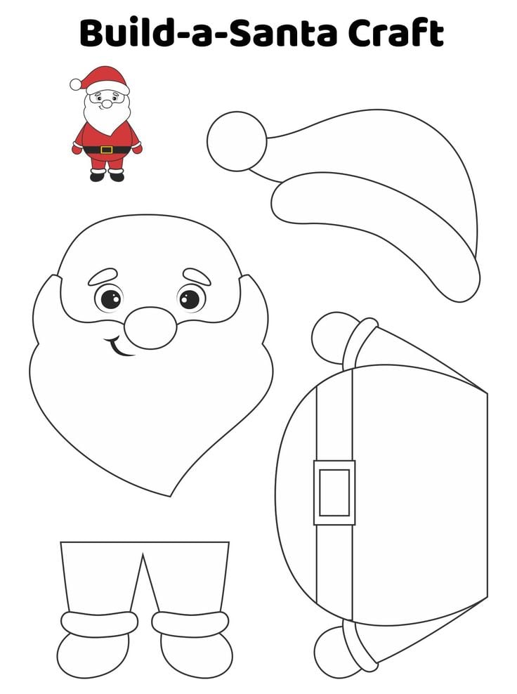 Santa Claus para colorear y armar: 6 plantillas bonitas para imprimir en Navidad
